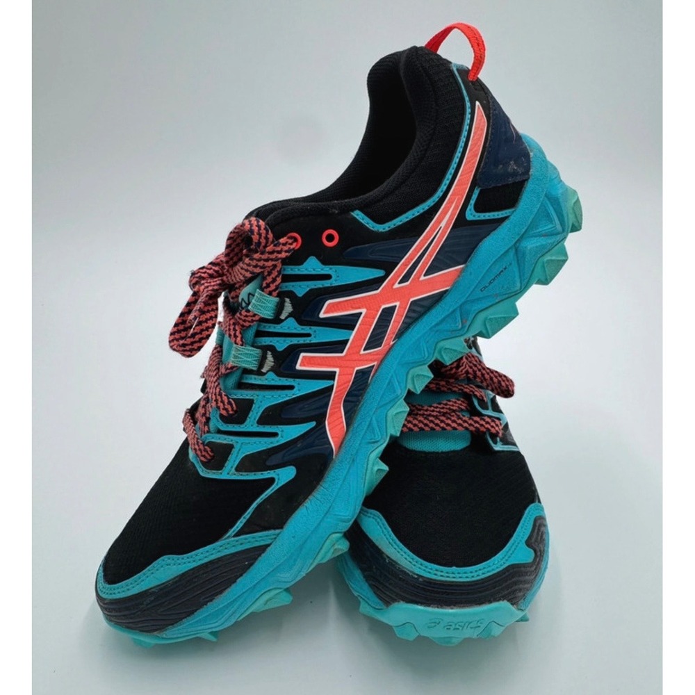 Asics Gel-FujiTrabuco 7 Womens Trail Running Shoes Black Blue Size 9.5